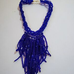 Elegant Blue Beaded Necklace